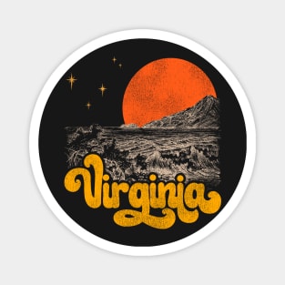 Vintage State of Virginia Mid Century Distressed Aesthetic Magnet